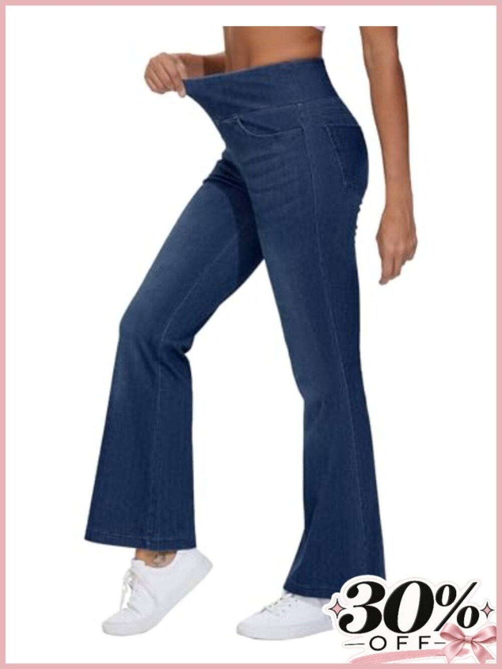 Women's High Waisted Bell Bottom Flare Jeans Stretch Denim Jeggings